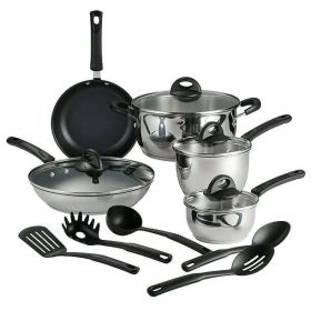 Tramontina Everyday 14 Pc Stainless Steel Tri-Ply Base Cookware Set