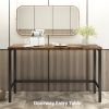 TOPMAX Counter Height Extra Long Dining Table Set with 3 Stools Pub Kitchen Set Side Table with Footrest; Brown