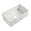 33&quot; L X 20&quot; W Farmhouse Kitchen Sink with Grid and Strainer