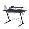 Techni Sport TS-200 Carbon Computer Gaming Desk with Shelving; Black