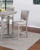 Dining Room Furniture Counter Height 5pc Set Square Table w Shelves Cushion Chairs Modern Contemporary Style