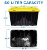 15.8 Gal. Heavy-Duty Plastic Storage Bins, Black and Yellow, 3 Count