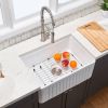 33&quot; L X 20&quot; W Farmhouse Kitchen Sink with Grid and Strainer