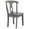 TOPMAX Rustic Wood Padded Dining Chairs for 4; Grey