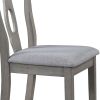 TOPMAX Rustic Wood Padded Dining Chairs for 4; Grey