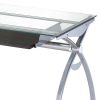 Techni Mobili Contempo Clear Glass Top Computer Desk with Pull Out Keyboard Panel; Clear