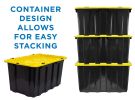 15.8 Gal. Heavy-Duty Plastic Storage Bins, Black and Yellow, 3 Count