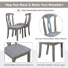 TOPMAX Rustic Wood Padded Dining Chairs for 4; Grey