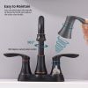 2-Handle 4-Inch Oil Rubbed Bronze Bathroom Faucet, Bathroom Vanity Sink Faucets with Pop-up Drain and Supply Hoses