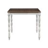 ACME Bettina 5PC COUNTER HEIGHT TABLE SET Beige Fabric; Antique White & Weathered Oak Finish DN01439