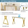 TOPMAX Modern 4-Piece Counter Height Extra Long Console Bar Dining Table Set with 3 Padded Stools for Small Places; Gold