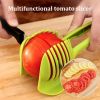 1pc Tomato Slicer Holder; Lemon Cutter; Round Fruits Vegetable Cutting Tools; Handheld Multi Purpose Tongs; Kitchen Gadget