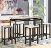 Dining Table with 4 Chairs; 5 Piece Dining Set with Counter and Pub Height