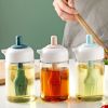 1pc Oil Dispenser; 2 In 1 Wide Opening Bottle With Silicone Brush; Glass Condiment Bottles For Kitchen Cooking; BBQ; Baking